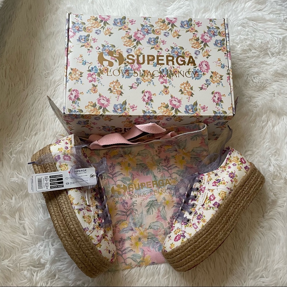 RARE Superga Love Shack Fancy Platform Sneaker Floral 8.5